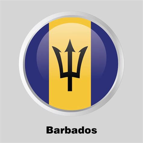 Premium Vector Vector Button Flag Of Barbados On Round Frame