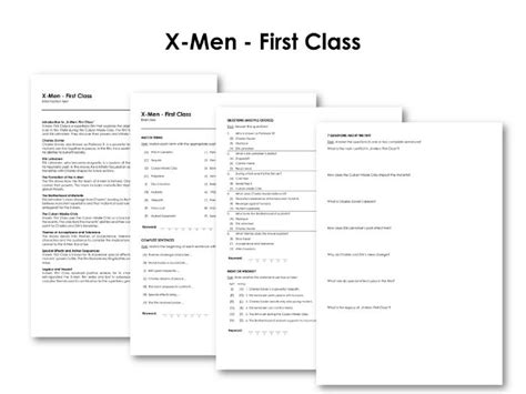 The Movie X Men First Class Teaching Resources