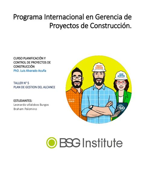 Taller 5 Plan De Gestion Del Alcance Completo Descargar Gratis Pdf Seguridad Y Salud