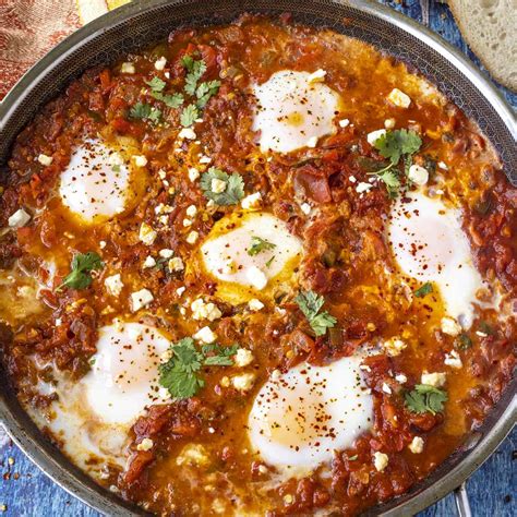 Shakshuka Recipe Eggs Poached In Spicy Tomato Sauce Chili Pepper