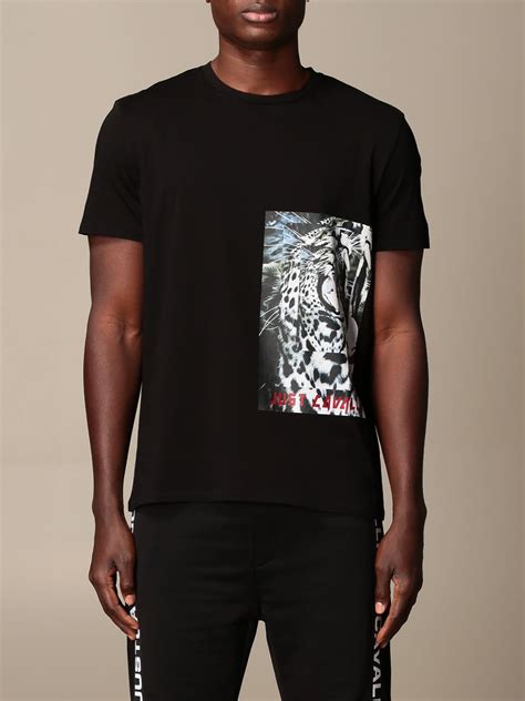 Just Cavalli Outlet T Shirt With Maxi Print Black Just Cavalli T