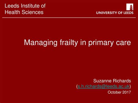 Managing Frailty In Primary Care Ppt Download