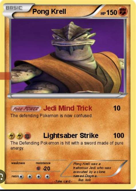 Fuck Pong Krell Pokémon Star wars card thing r fuckpongkrell