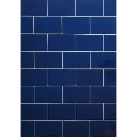 Navy Blue Subway Stick On Tile Pack Temple Webster