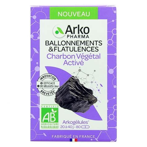 Arkogélules Charbon Végétal Activé Bio 80 gélules Arkopharma