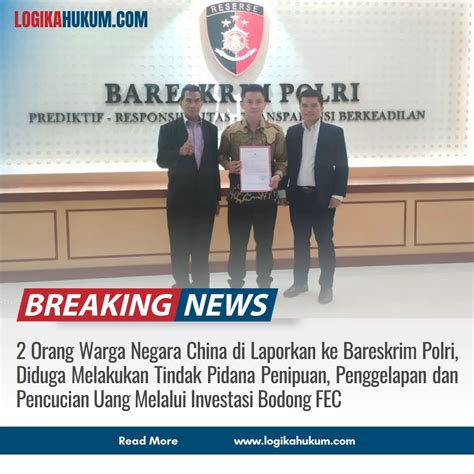 2 Orang Warga Negara China Di Laporkan Ke Bareskrim Polri Diduga