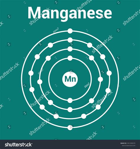 Bohr Model Manganese Atom Electron Structure Stock Vector Royalty Free