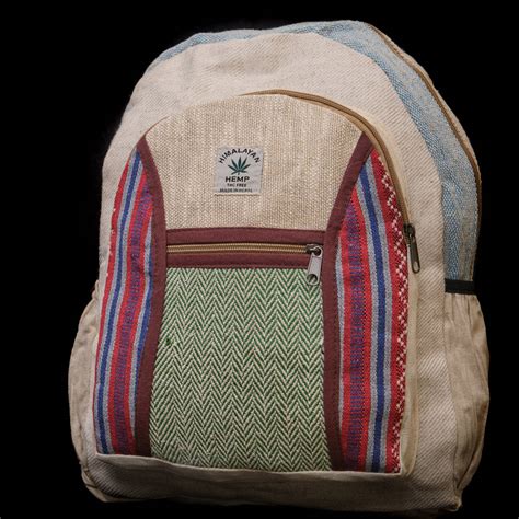 Pouchful Hemp & Cotton 17 inch Backpack (Multi Patch) | Its Hemp