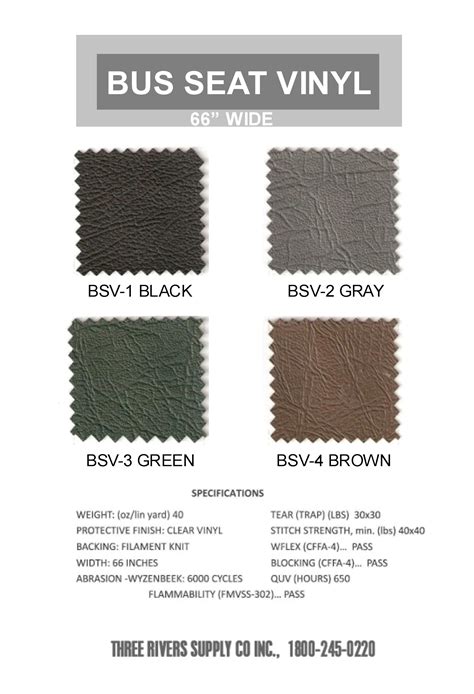 Bus Seat Vinyl Colors