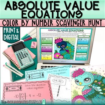 Solving Absolute Value Equations Color By Number Scavenger Hunt Activity