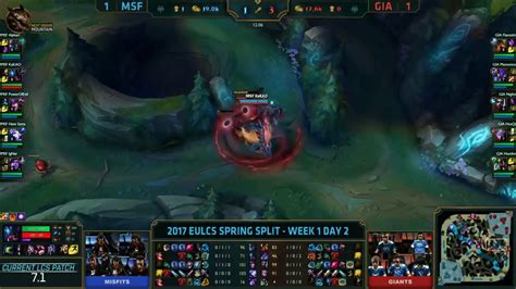 League Of Legends MSF Vs GIA Game 3 EU LCS 2017 Spring YouTube