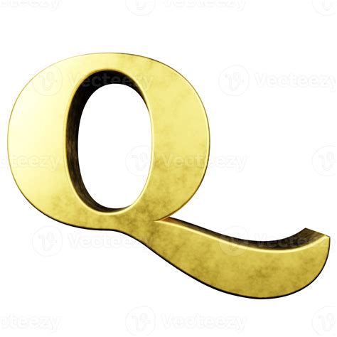 Gold Text Effect Letter Q 3d Render 16317076 Png