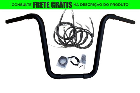 Kit Guidão Seca Sovaco 12 Pol Altura Tubo 1 1 4 Pol PRETO