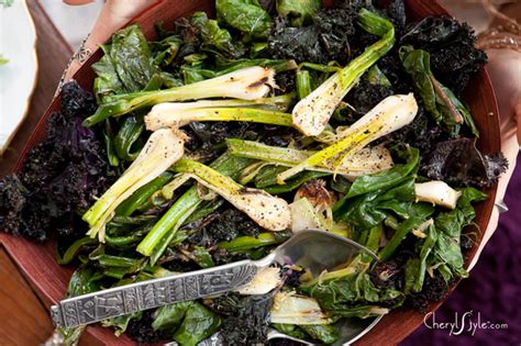 Wilted Greens With Onions Recipe