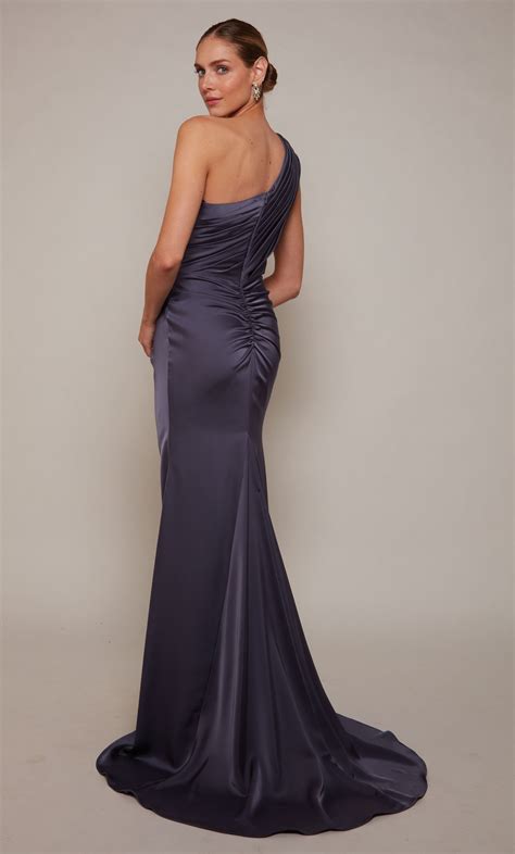 Formal Dress 27697 Long One Shoulder Straight Closed Back Alyce