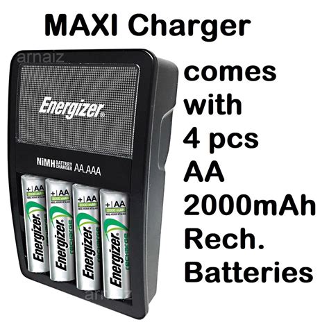 Energizer Battery Charger Recharge Maxi For Aa And Aaa Chvcm With Free