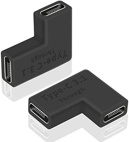 Duttek Adaptador USB C de ángulo Recto USB C Hembra a Hembra Adaptador