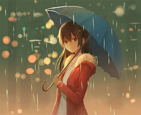 Parapluie Nuit Pluie Anime Girls Fond Décran Hd Wallpaperbetter