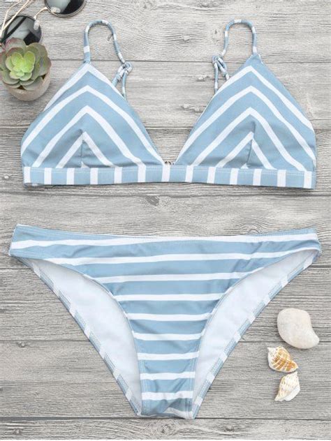 Chevron Striped Cami Bikini Set Striped Bathing Suit Cheeky