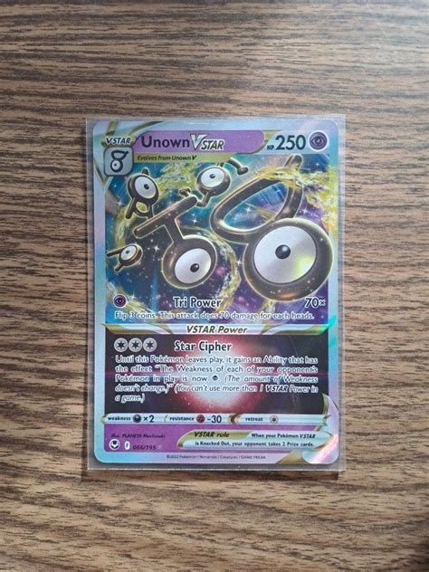 Unown Vstar Ultra Rare Silver Tempest Pokemon Card Hobbies Toys