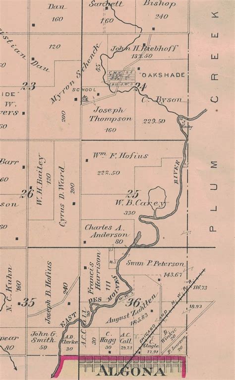 Kossuth County Map With Town