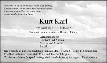 Traueranzeigen von Kurt Karl Schwarzwälder Bote Trauer