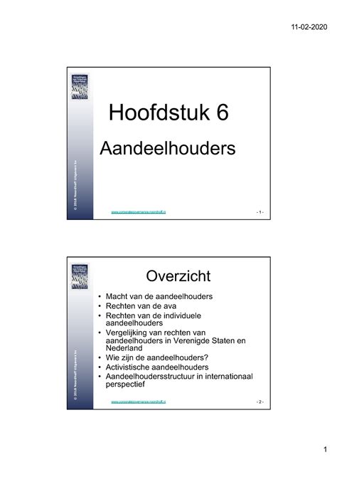 Hoofdstuk Aandeelhouders Noordhoff Uitgevers Bv