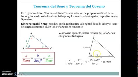 Teorema Del Seno Y Teorema Del Coseno Youtube