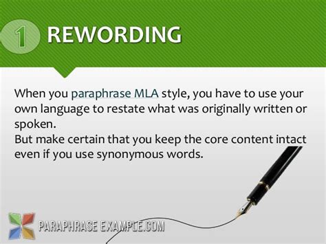 How to Paraphrase MLA Style