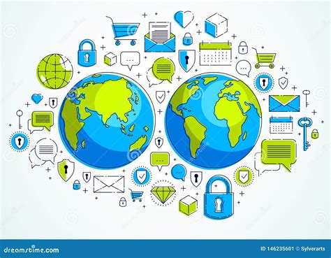 Conceito Global Da Conex O A Internet Terra Do Planeta Cones