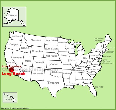 Long Beach location on the U.S. Map - Ontheworldmap.com