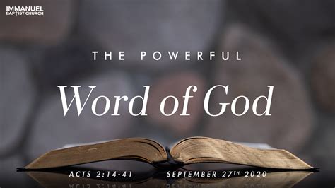 Message “the Powerful Word Of God” From Tim Melton Immanuel Baptist