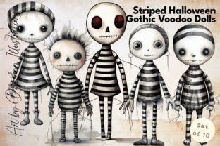 Vintage Halloween Gothic Voodoo Dolls Graphic By Dazzling Illustrations