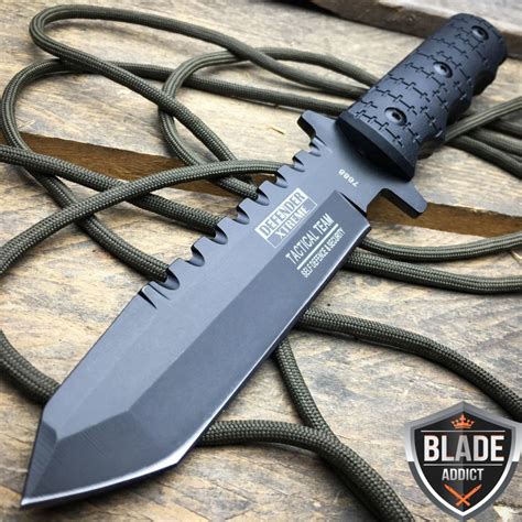 9 Full Tang Tactical Hunting Survival Knife W Sheath Military Bowie