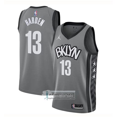 Camisetas NBA Brooklyn Nets James Harden Statement 2020 Gris Replicas