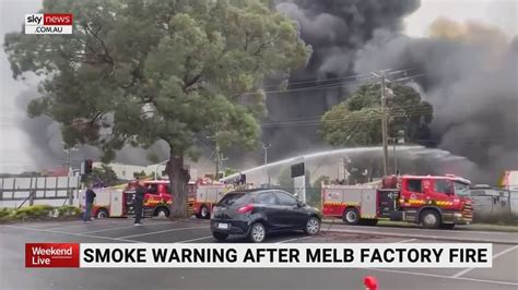 Factory Fire In Melbournes South East Leaves Thick Smoke Sky News