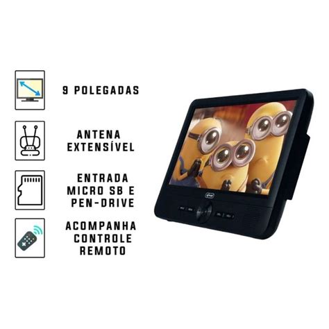 Tv Portatil Digital Polegadas Led Hd Usb Hdmi Sd Monitor A