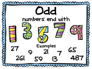 Free Even and Odd Numbers Posters and Clip Cards by Games 4 Learning