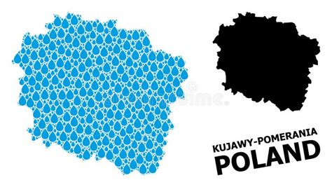 Vector Collage Map Of Kujawy Pomerania Province Of Water Dews And Solid