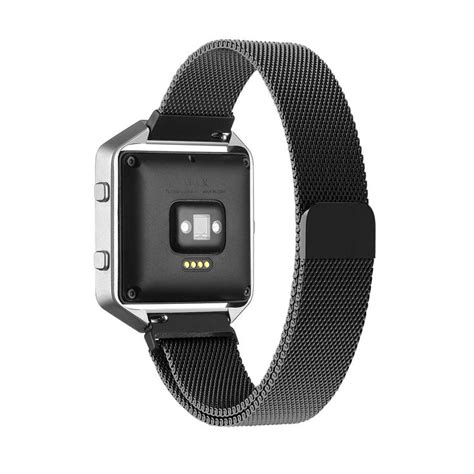 [hot Item] Magnetic Closure Claps Milanese Loop Mesh Strap With Frame For Fitbit Blaze Fitness