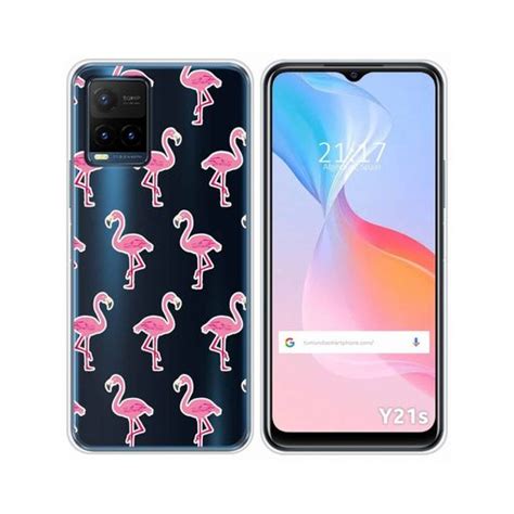 Funda Silicona Transparente Vivo Y21 Y21s Y33s Diseño Flamenco con