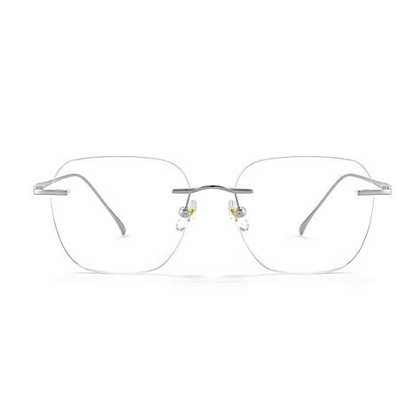 Elevate Your Style With Pure Titanium Rimless Aviator Square Eyeglasses