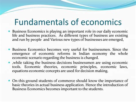 Business Economics Ppt