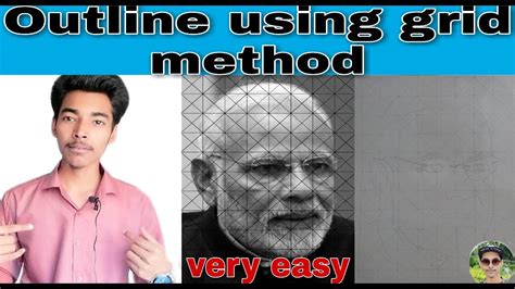 How To Draw Outline Using Grid Method Narendra Modi Outline Very