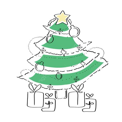 An Aesthetic Christmas Tree, Aesthetic, Christmas, Line Art PNG ...