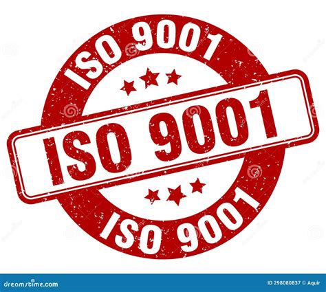 Iso 9001 Stamp Iso 9001 Label Round Grunge Sign Stock Illustration