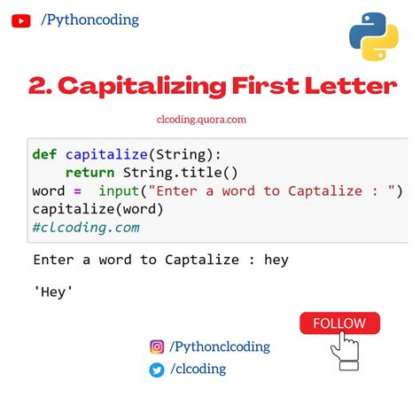 Python Coding On Twitter Capitalizing First Letter In Python