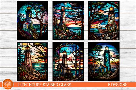 Lighthouse Stained Glass Graphic By Svgoriginalcreations · Creative Fabrica