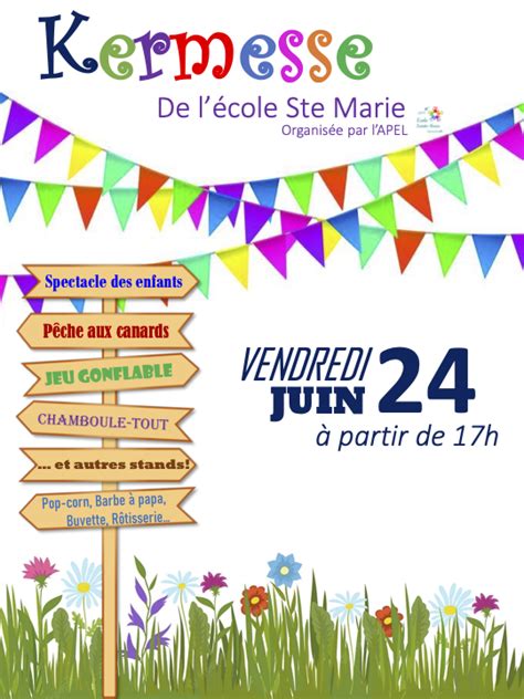 Affiche Kermesse Ecole Sainte Marie Equeurdreville