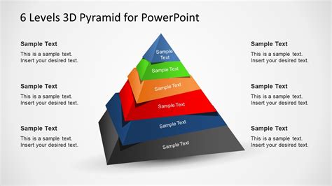 6 Levels 3d Pyramid Template For Powerpoint Slidemodel